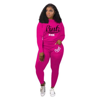 China 2021 New Arrival Breathable Pink Women Fall Clothing Patchwork Jogging Suits Wholesale Women Sets Two Piece Tracksuits for sale