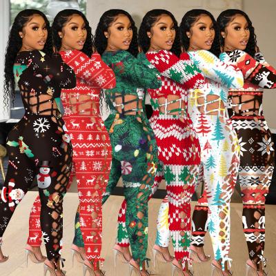 China Anti-Wrinkle Christmas Overalls Women 2021 Long Sleeve One Piece Rompers Plus Size Overalls Playsuits for sale