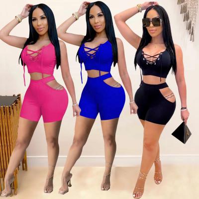 China New QUICK DRY two piece short pants sets sleeveless top and short sets for women sets women 2 piece outfits for sale