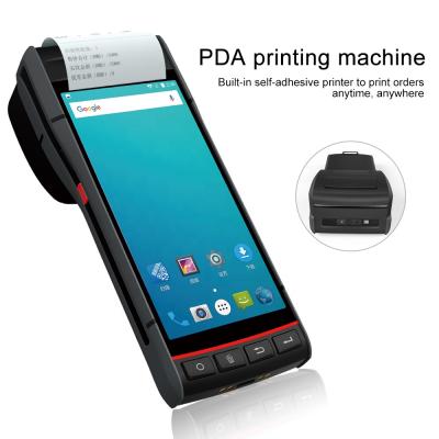 China Newly Handheld Computer Android Mobile Barcode POS Terminal With Mobile Sticker Printer for sale