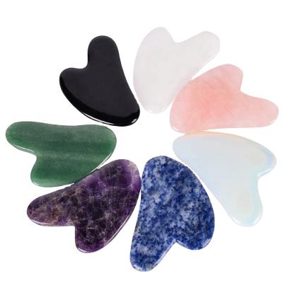 China Whitening Custom Natural Stone Stone Jade Gua Sha White Guasha Jade Scraping Logo Facial Tool Face Guasha for sale