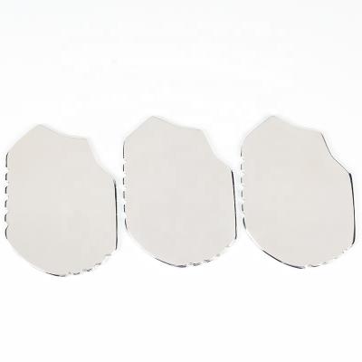 China Custom Face Lift Shape Stainless Steel Gua Sha Metal Wrapping Body Stainless Steel Gua Sha Scratch for sale