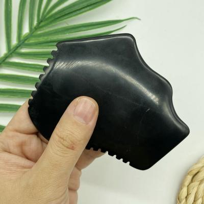 China Whitening Custom Private Label 5 Claw Shaped Guasha Bian Stone Natural Stone Spike Black Gua Sha Wholesale for sale