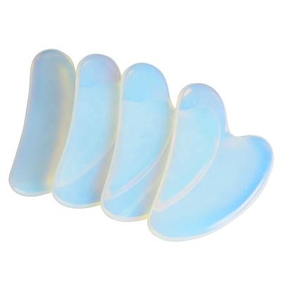 China Face Lift Customize Logo Roller Gua Sha Rodillo Opalo Heart Shaped Facial Gua Sha Set Facial Massage Tool Jade for sale