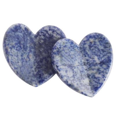 China Full Body Jade Guasha Massage Stone Blue Point Massager Heart Shaped Anti Aging Facial Tool Portable/Durable/Washable Gua Sha for sale