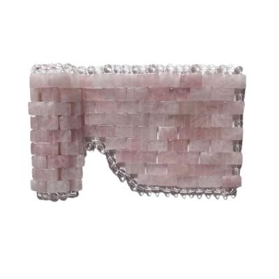 China Nourishing Natural Healing Crystals Lace Eye Mask Sheet Jade Eye Mask Rose Quartz Stone Cooling Eye Mask for sale