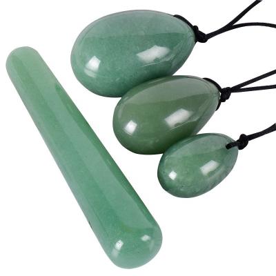 China Wholesale High Quality Natural Jade Green Aventurine Yoni Egg Set Gemstone Yoni Eggs For Vaginal Exercise for sale