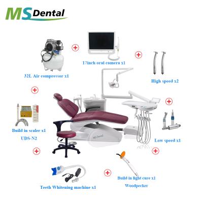 China Full Metal Full Set Dental Chair With Camera Air Compressor High Speed ​​Low Speed ​​Treatment Light Scaler for sale