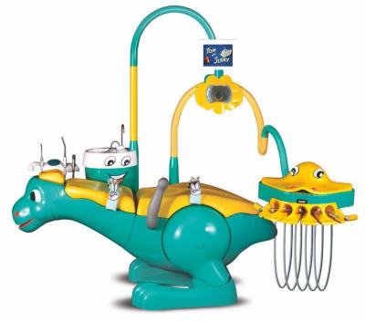 China Child Dental Cartoon Dinosaur Clinic Metal Cartoon Unit Chair Dental Unit With Trolley for sale