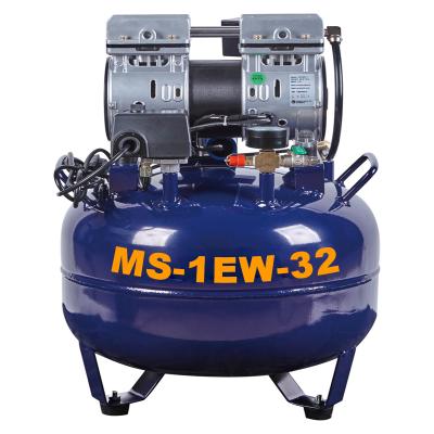 China Wholesale 1KW 32L Machinery Repair Shops AC Power Air Compressor Dry Silent Oilless Oilless Air Compressor 32 Liter Wholesale For Dental for sale