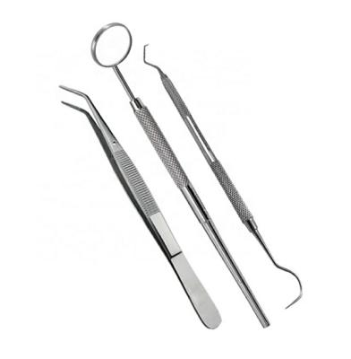 China High Quality Daily Core Mouth Mirror Tweezers Probe Kit Examine Set Dental Oral Kit Disposable Stainless Steel Examination Kit Stainless Steel for sale