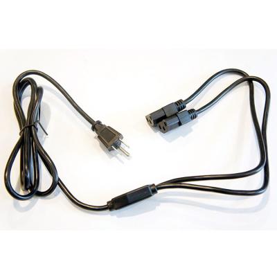 China COMPUTER 18AWG 2 NEMA 5-15P To 2 x IEC-320 C13 Power Cord Y Splitter Cable In 1 Power Lead For Monitors for sale