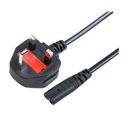 China High Quality Computer ASTA Certified BS1363 Fused UK Plug To IEC 320 C7 Power Cord For Wax Cartridge Heater for sale