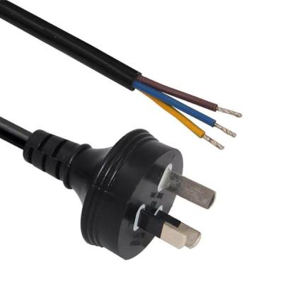 China Computer AU 3 Pin Plug To End AUS AC Power Advance SAA Approval Tinned Black Color For CO2 Controller for sale