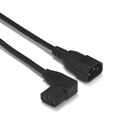 China Computer right angle IEC C13 to C14 power cable cord for PSU step light. PC Computer Monitor PDU TV DMX for sale