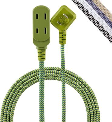 China High Quality Iron Sewing Machine Green Color For Christmas Power Cord Multiple Plugs Fabric Extension Cord for sale