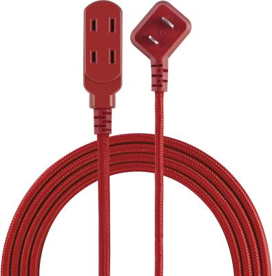 China Sewing Machine Company Gifts Red Color Luminous Extension Cord With Cloth Cover Canada USA Red Power Extension Cord for sale