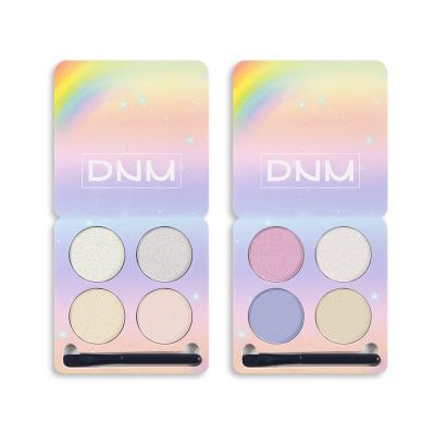 China Waterproof Dnm 4 Color / Set Chameleon Eyeshadow Powder Shiny Matte Eyeshadow Compact Set With Brush for sale