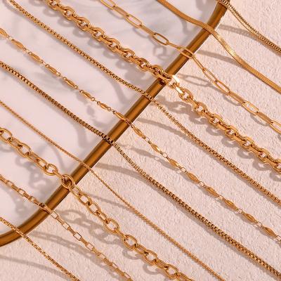 China KMLS2006 CLASSIC Minimalist Stainless Steel 18K Gold Plated Necklace Jewelry Women Choker Necklace Design Chain Jewelry for sale