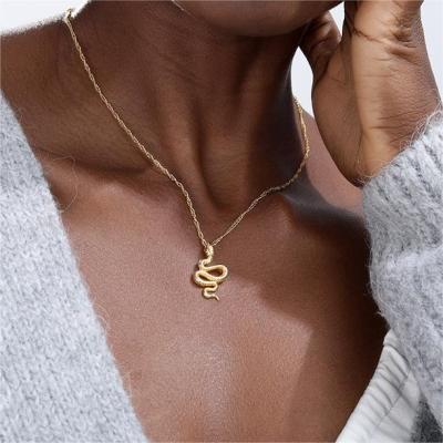 China FASHIONABLE Classic KMLS22001 Snake Necklace Stainless Steel Animal Pendant Necklace For Women Fashion Jewelry for sale