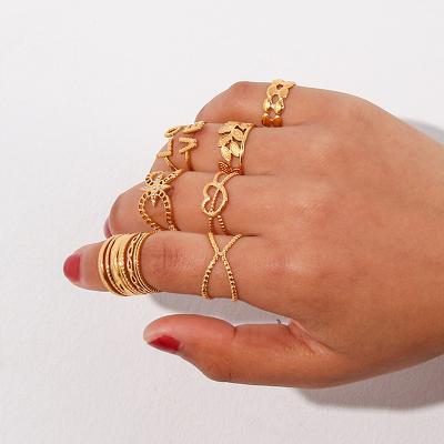 China KMLS2025 CLASSIC Hot Selling Stackable Fashionable Chain Finger Jewelry Gold Filled Rings Plated Stainless Steel For Women 14k Gold Ring for sale