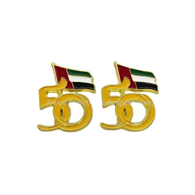 China Best Selling UAE Souvenir Gifts UAE National Day Last Special Magnet Pin Badge Shape Design for sale