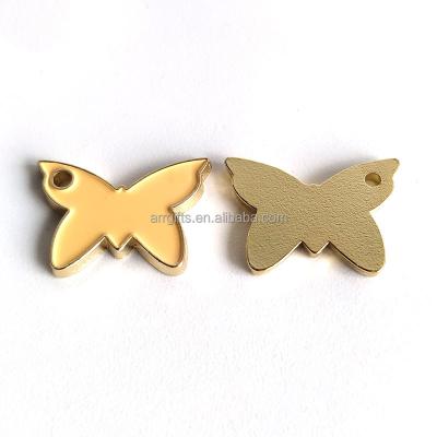 China Worldwide Wholesale Die Struck Butterfly Charms Custom Shape Gold Pendants Jewelry Tags for sale