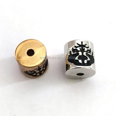 China Wholesale Zinc Alloy Beads Logo Metal Bead Custom Gold Factory Price METAL for sale