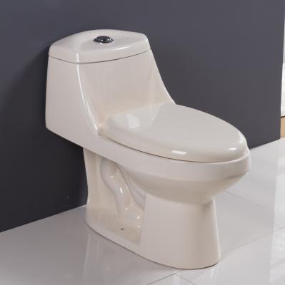 China SR-1001 Double-flush American Ceramic WC S Trap One-piece WC Bone Color Chinese Toilet for sale