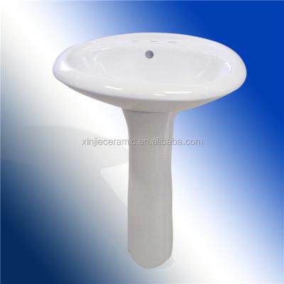 China Eco - Friendly High Quality Round Ceramic Bathroom Pedestal Sinks Stand Basin for sale