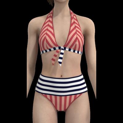 China 2022 Custom Made Hot Selling Women's Middle Waist Swimsuit Breathable Sexy Bikini Swimwear for sale