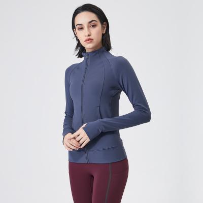 China 2022 Breathable High Absorbent Women's Blouse Yoga Wear Clothing Sports Fitness Sports Leisure New Zipper Jacket Women's Breathable Yoga Wear for sale