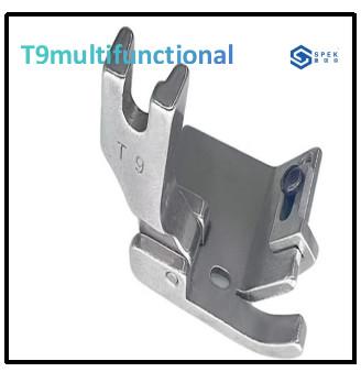 China T9 Universal Press Foot Ajustável Rolled Edge, Dobrado e Enrolado Edge Three In One Multifuncional Press Foot à venda