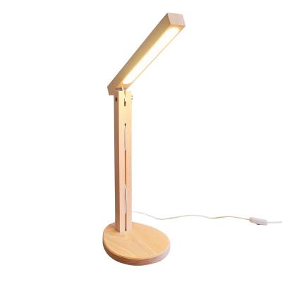 China High Quality Adjustable Nordic Minimalist Style Table Lamp USB Rheostat Adjustable Read Wood Desk Lamp Beech Wood Desk Lamp for sale