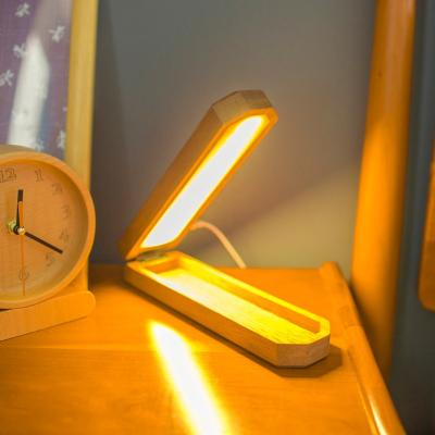 China Multifunctional Original Design Desk Lamp Home Office Wooden Foldable Bedside Reading Lamp With Storage Dimming WeCraft Common Lamp for sale