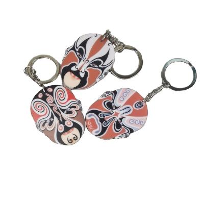 China Peking Opera Facial Makeup Acrylic Key Chain Chinese Style Souvenir And Gifts Asian Keychain Keychains for sale