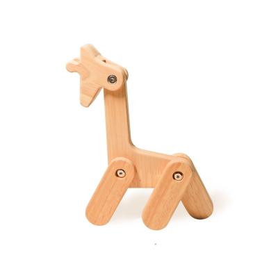 China Global Creative Design Wooden Crafts Movable Joints Decor 2021 Free Wooden Gifts Kids Wooden Gifts Giraffe Style Wooden Animal Crafts for sale