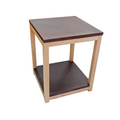 China Easy Design Concise Wooden Side Table Assembly End Table Coffee Tea Table Square Square 2 Tier Living Room Furniture for sale