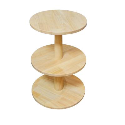 China Easy Assembly Round 3 Tier Living Room Side Coffee Table Multi Purpose Stand High Quality Wood Coffee Table for sale