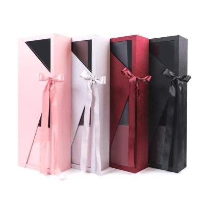 China Handmade Elegant Case Rectangular Young Urban Frames Flower Gift Box With Transparent Acrylic Cover for sale