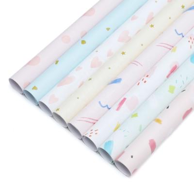 China Waterproof New 2021 Customs Printed Design Light Color Gift Wrapping Paper Sheet For Wrapping Gift Book for sale