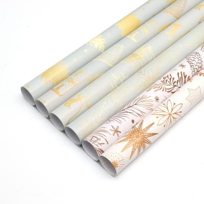 China Christmas Gift Wrap Wrapping Paper Handmade Paper Wrapping Paper With Gold Foil Printed for sale