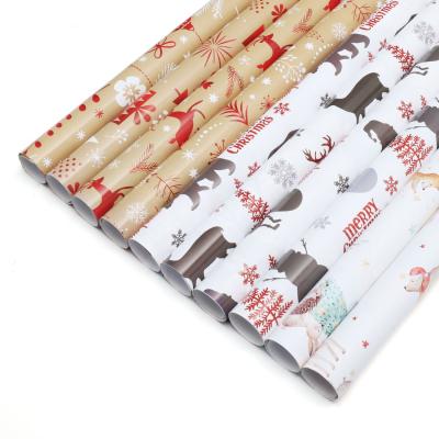 China Biodegradable Christmas gift wrapping paper collection with Christmas script print for sale