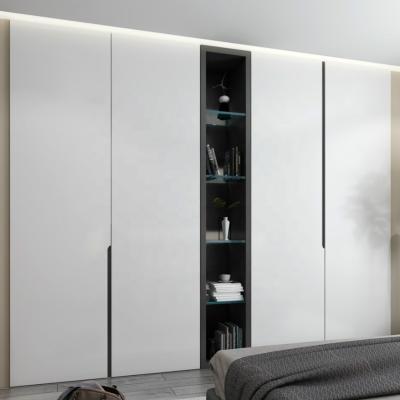 China (Other) Best Price HPL Adjustable Melamine Veneer MDF Carcass 4 Door Wardrobe for sale