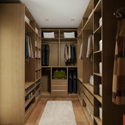 China (Other) Factory Direct Sale Adjustable Modular Laminated Wardrobe Walk In Closet L Shape Wooden Wardrobe for sale