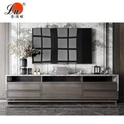 China (Other)Adjustable Living Room Brown TV Display Cabinet With Dark Wood Floor Type Modern TV Drawers TV Cabinet for sale