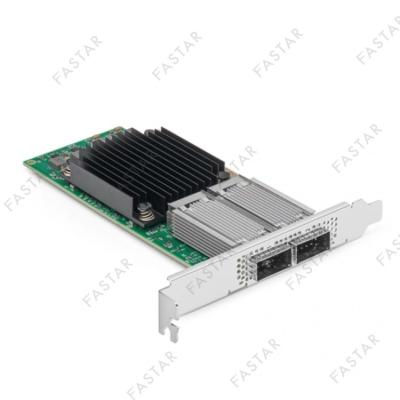 China Server MCX516A-CCAT Dual PCIe 3.0 Smart Optical Network Adapter 100/50/40/25/10/1GbE QSFP28 Server x8 Port Network Card for sale