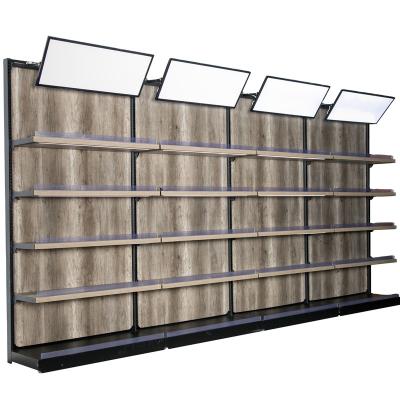 China Single Sided Commercial Super Gondola Shelving Easy Installation Hardware Store Shelves Store Display Racks for sale