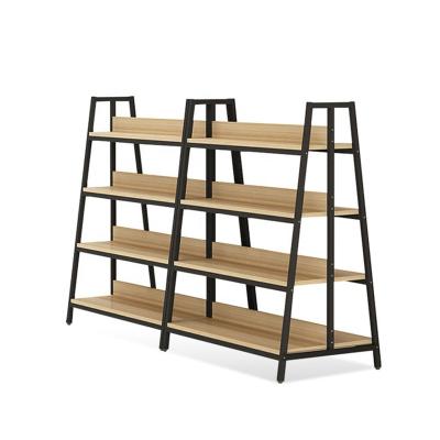 China Supermarket Single Sided Steel Wooden Shelves Retail Display Gondola Shelving / Rack For Store for sale