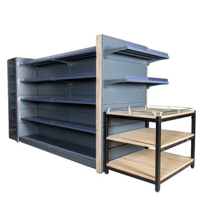 China Single Sided Multilayer Supermarket Shelf Gondola Metal Shelf Display Racks For Store for sale